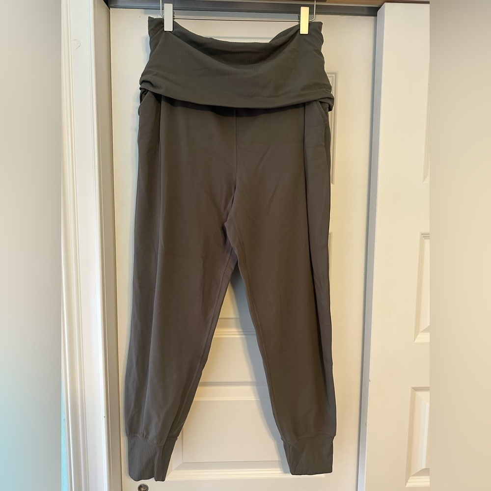 Lululemon Align Super-High-Rise Ribbed Waist Jogger Carob Brown Green Sz 10 $128
